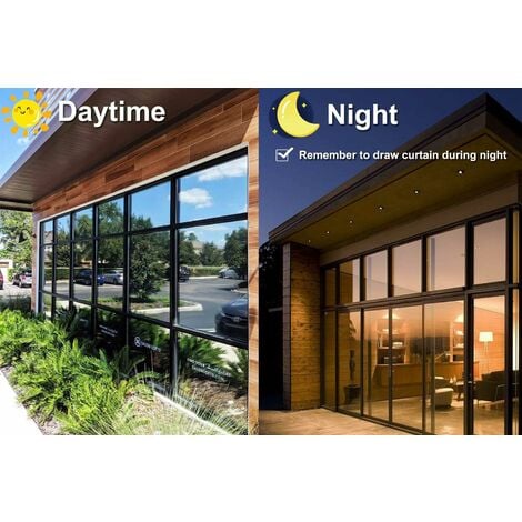 One Way Mirror Window Film Silver Reflective Window Film Self Adhesive Sun Block Window Sticker Anti UV Heat Control Privacy Protection Glass Tint Sticker 30x200cm