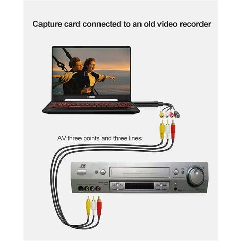 Convertisseur vidéo VHS vers USB, surveillance vidéo, RCA vers USB