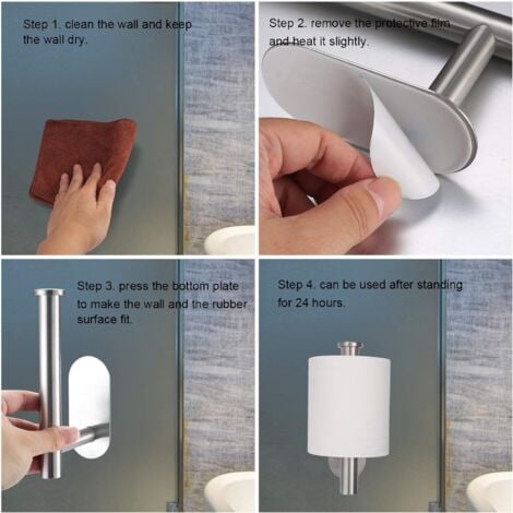 Wall-mounted toilet roll holder with a 45 cm paper reel. Packaging