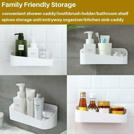 3-Pack Shower Caddy Basket Shelf with Soap Holder, No Drilling Traceless  Adhesive Shower Wall Shelves, Rustproof Black Bathroom Shower Storage