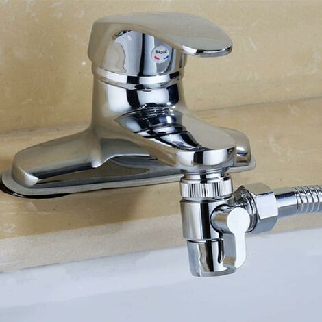 thumbnail image 2 of Nes Home Chrome Two-Way Diverter Adapter For Kitchen & Bathroom Taps – Brass, 22mm 2 of 5
