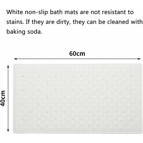 Non Slip Shower Mat, Anti Mould Rubber Soft Bathtub Mat, Anti Slip Bath Mat with Multiple Suction Cups - 40 x 70 cm - White