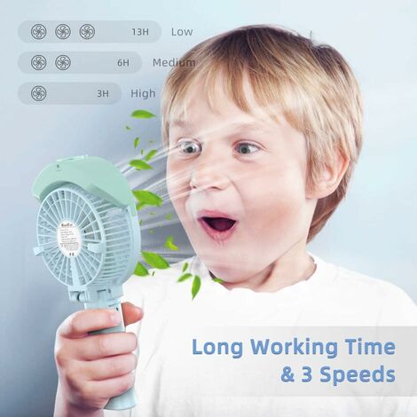 Handheld Fan Misting Hand Held Fan Rechargeable Battery Operated Portable 3 Speeds & 55ml Spray &180°Foldable With Metal Clip USB Personal Water Fan For Travel Camping Outdoor Women