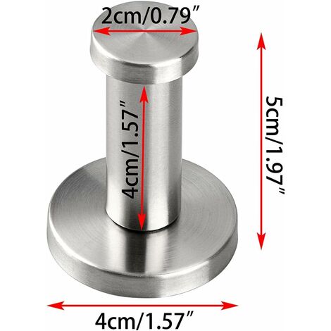 4 Pieces Brushed 304 Stainless Steel Wall-Mount Robe Towel Hook Bathroom Lavatory Closets Coat Towel Robe Hook (2inch/5cm)