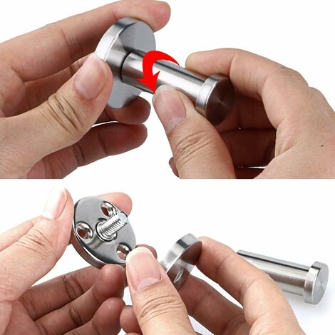 4 Pieces Brushed 304 Stainless Steel Wall-Mount Robe Towel Hook Bathroom Lavatory Closets Coat Towel Robe Hook (2inch/5cm)