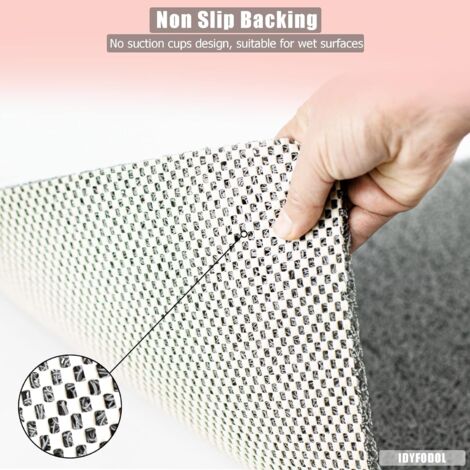Shower Mat Non Slip Anti Mould PVC Machine Washable Bath Mats for Inside Shower-60 × 40 cm (Gray)