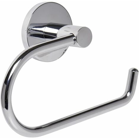 Chrome Bathroom Toilet Roll Holder Round. Wall Mounted Toilet Paper Holder Stainless Steel (Non Self Adhesive)