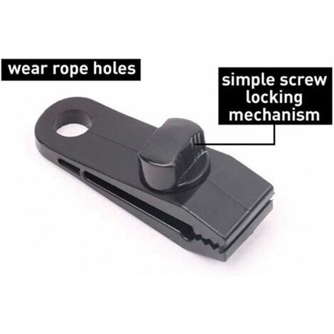 8 Pieces Tent Clip Plastic Tarp Clip Tent Clip Clips for Outdoor Camping  Farming (Black)