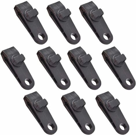 8 Pieces Tent Clip Plastic Tarp Clip Tent Clip Clips for Outdoor Camping  Farming (Black)