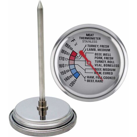 Deluxe BBQ Smoker Thermometer with Calibration - 3 Silver Dial