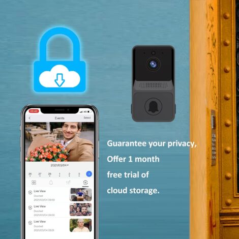 Wireless Remote Video doorbell, Smart Video doorbell Home intercom