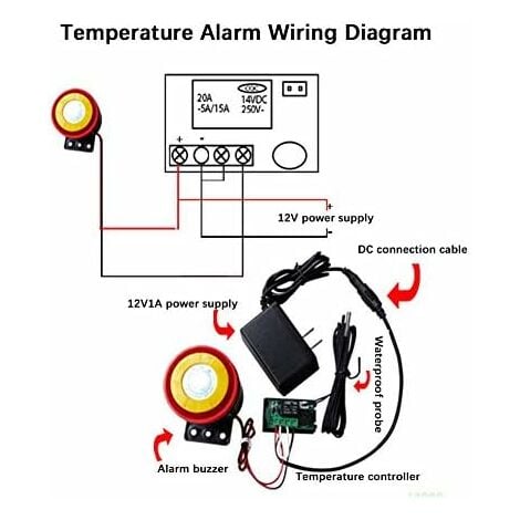 12V Temperature Controller Switch with Probe 20A Thermostat