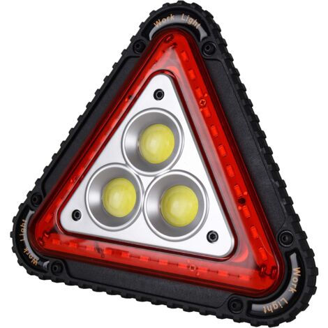 Warning Triangle LED Work Light Car Road Emergency Lamp USB Rechargeable 4 Modes