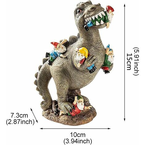 Garden Gnome Statues Outdoor Decor, Dinosaur Garden Statue, Outdoor Funny Figurine Art Decor, Sculpture Resin Ornament Dragon Statue for Patio, Lawn, Yard Decoration