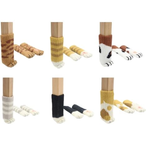 24 Cute Chair Socks Cat Paws Chair Leg Covers Floor Protectors Anti Scratch Anti Noise 24PCS(6 Sets)