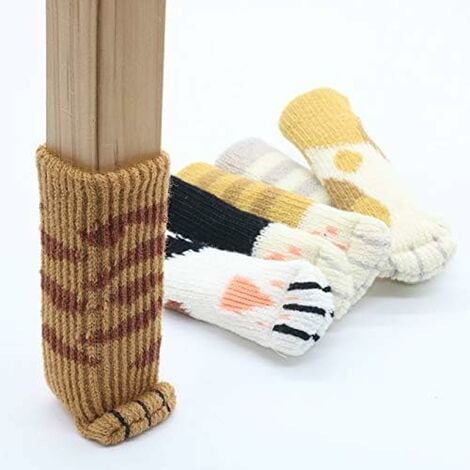 24 Cute Chair Socks Cat Paws Chair Leg Covers Floor Protectors Anti Scratch Anti Noise 24PCS(6 Sets)