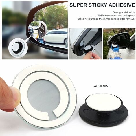 HDGSKBUA 2 Pack Blind Spot Mirror, 2" Round HD Glass Convex Rear View Mirrors 360 Wide Angle Side Universal Exterior Accessories Most Cars Suvs Trucks