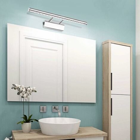 Bathroom Mirror Light LED 5W Wall Sconce Light Waterproof IP44 Dimmable 180° with Switch Stainless Steel Lighting Decoration Vanity Toilet Toilet Makeup 40cm（white）