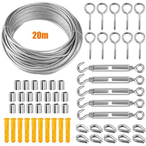 304 Stainless Steel Rope Hanging Kit, Nylon Coated Stainless Steel