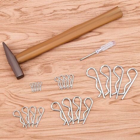 20 Pcs Cotter Pins Spring Fastener Assortment Kit, Retaining Pins R Clips  Heavy Duty Zinc Plated Cotter Pin Hairpin Assortment Kit for Use On Hitch