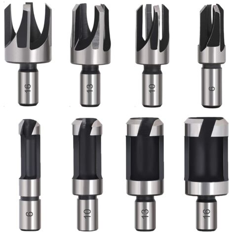 8PCS HSS Plug Cutter Woodworking Cutting Tool Wood Plug Drill Bits Wood Plug Cutter Drill Bits 6mm/10mm/13mm/16mm (1/5)