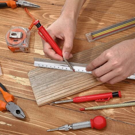 Strong Carpenter Pencil With Sharpener, Construction Site Pencil