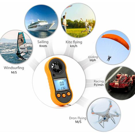 Digitale Windmeter Handheld Windmeter AP-881M, windsnelheidsmeter Update Windmeter met 360