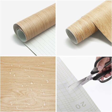 Self Adhesive Wood Grain Wallpaper 60 X 500cm Waterproof Self