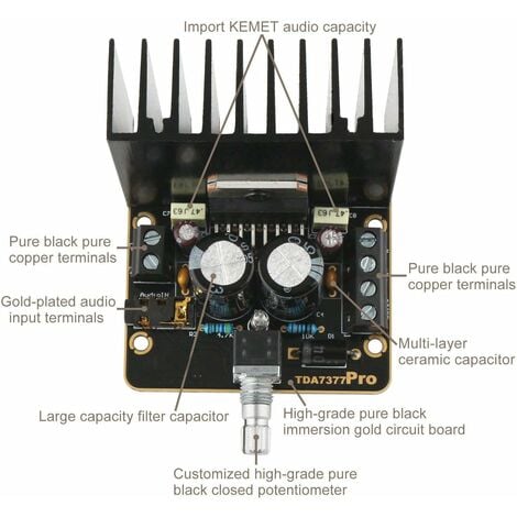 30W+30W Class AB Car Audio Amplifier 2.0 Two Channel Immersion Gold