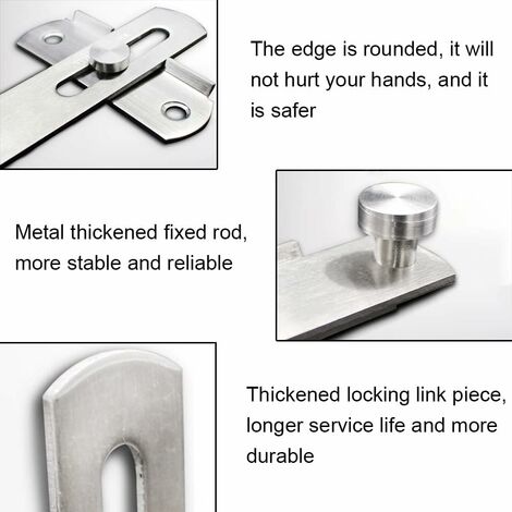 4 Pieces Door Latch, Security Latch, Sliding Hasp, Stainless Steel Door ...