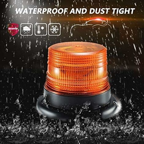 Orange LED Beacon, Vehicle Magnetic Flashing Warning Light with 12V-80V ...