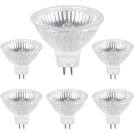 Halogen Bulb GU5.3 50W 12V, 800lm Warm White 2700K Dimmable, Halogen Spotlight Bulb MR16, pack of 6
