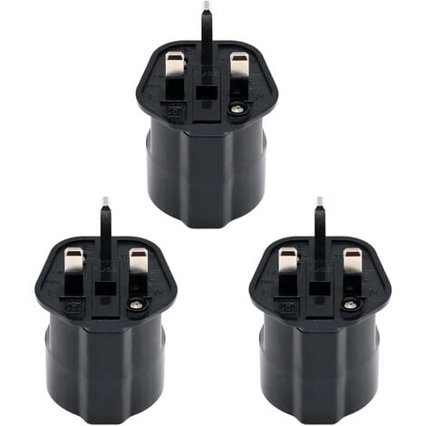 EU to UK/HK/Singapore/UAE/KSA Adapter with 13A Fuse and Safety Shutter, 2  Pin