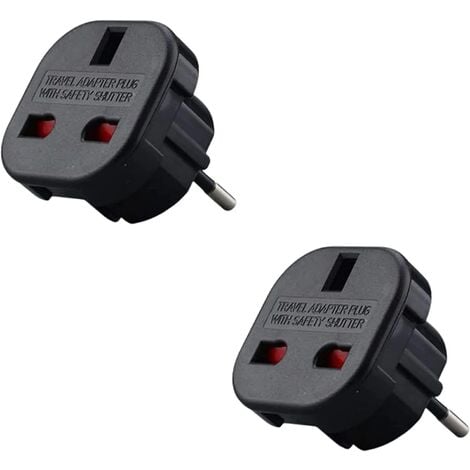 Pack of X2 - English to France Plug Adapter - English French Adapter - Type  G to Type C 