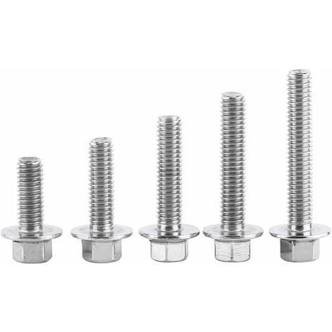 10pcs M6 Stainless Steel SS304 Screw Kit, Hex Flange Screw Fixing ...