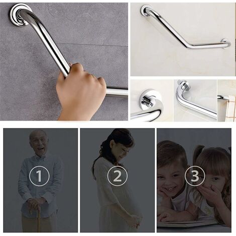 304 stainless steel bathroom handrail shower handrail bathtub handrail elderly bathroom handrail，Bath Handle 45 cm Wall-Mounted Grab Bar Wall-Mounted Towel Bar Elderly，Bathroom Grab Bar for Elderly/Pr