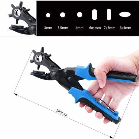 Leather Hole Punch Plier Punch With 6 Sizes Heavy Duty Revolving Plier Tool  Precision Hole Punch Tool