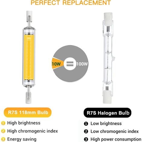 R7S LED 118mm Cool White 6000K, 10W Replace Halogen R7S J118 100W