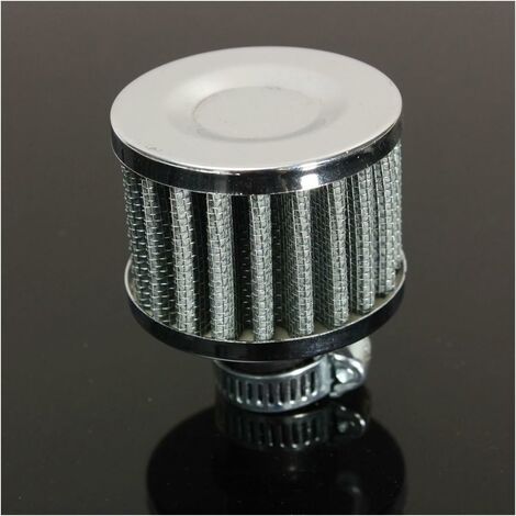 12mm AIR OIL CRANK CASE BREATHER FILTER MOTORCYCLE QUAD CAR SILVER