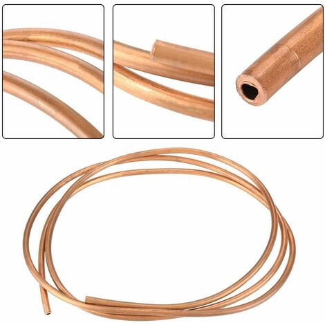 2m Soft Copper Tube Pipe Roll OD 4mm x ID 3mm for Refrigeration Plumbing