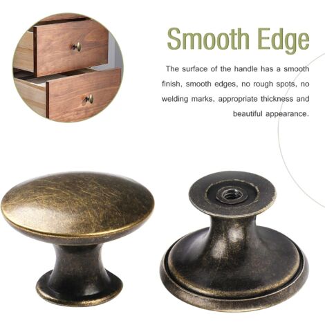 12x Vintage Door Drawer Knobs 30mm Antique Brass Kitchen Cabinet Cupboard Pulls, For Dresser and Furniture Cupboard, Antique Bronze，Round Cabinet Knob, Vintage Drawer Knobs, Brass Cabinet Pulls, Door 