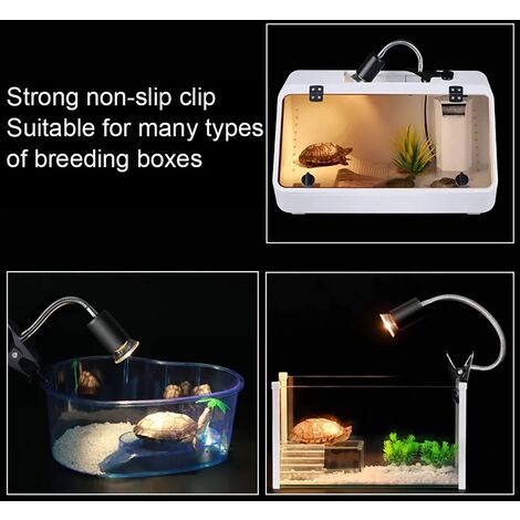 1 x 50W UVA UVB Bulbs, Reptile Lamp Heated Tortoise Lamp with Long Base