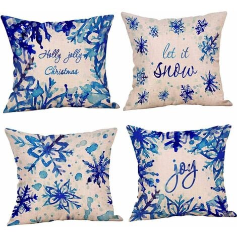 Christmas Snowflake Throw Pillow Covers 18x18 Red Decor Pillowcases Outdoor  Embroidered Cushion For Farmhouse Sofa Office Bed 2pcs