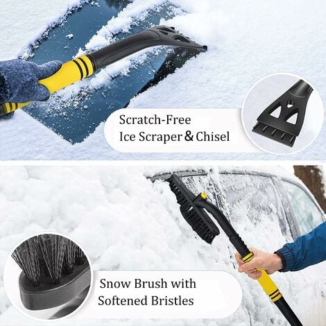 Snow Scraper, Car Windshield Ice Scraper, Extendable Detachable Car Snow  Brush with 360 Degree Rotating Head