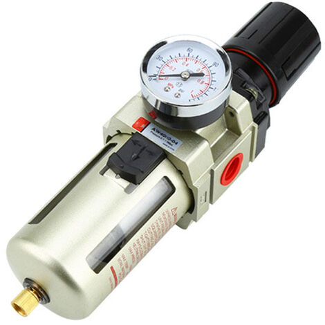 Pressure reducer Compressed air regulator Filter and Pressure gauge 1/2 ...