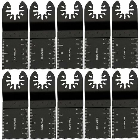 10 pcs 34mm Multi-Tool Blades Oscillating Blade Carbon Steel DIY Multi-Purpose Tools for Sawing Cutting Scraping Shaping Polishing and Removing Grout (10 pcs) (1/5)