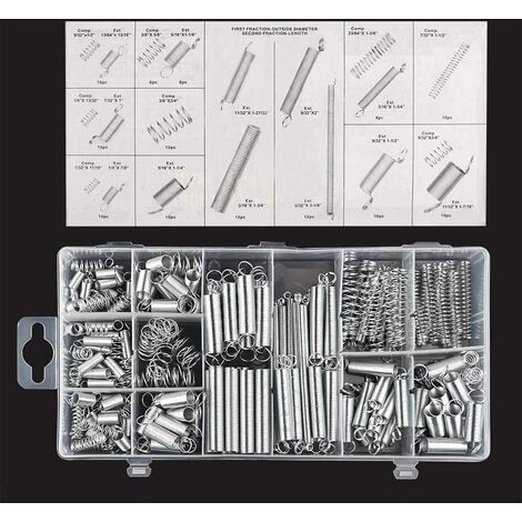 200 pieces Assortment of springs Extension springs Various small extension and compression springs with storage box