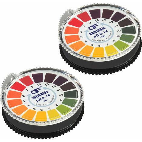 Universal pH Test Paper pH Test Strips Roll of pH Test Strips, pH Measurement Full Range 0-14, 16.4 ft/Roll (2pcs)