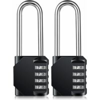 Heavy Duty Combination Padlock - Weatherproof Padlock, Resettable Lock, 2.5" Long 4 Digit Zinc Alloy Shackle, 2Pcs