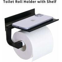 Toilet Roll Holder with Shelf Wall Mounted